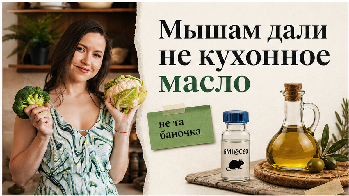 Иллюстрация: опыт с C60 на мышах — это не кухонное масло