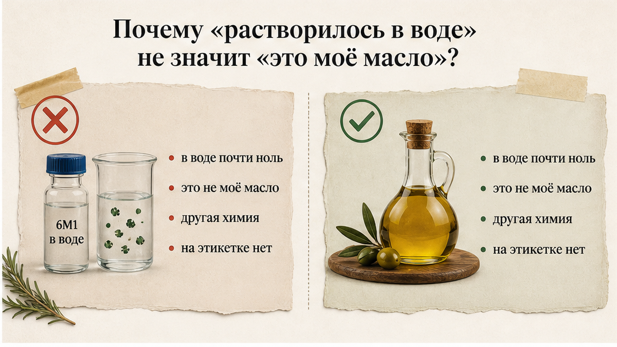 Почему «растворилось в воде» не значит, что это кухонное масло
