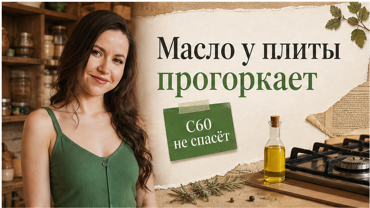 Масло с C60 прогоркает, если флакон стоит у плиты