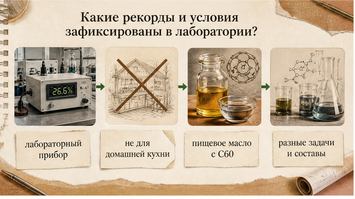 Условия лабораторных испытаний и рекордный КПД 26,6% для ячеек с C60-azo