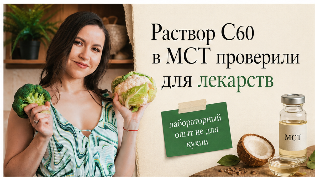 Иллюстрация: раствор C60 в MCT для доставки лекарств, а не для домашней кухни