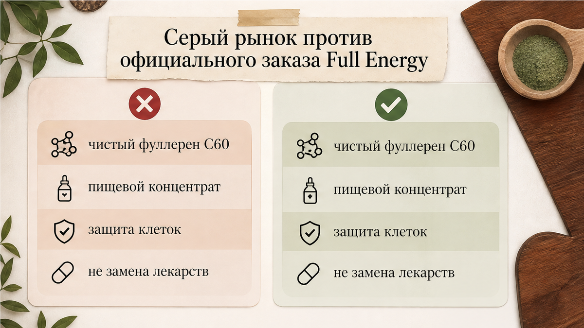Сравнение серого рынка и официального заказа Full Energy