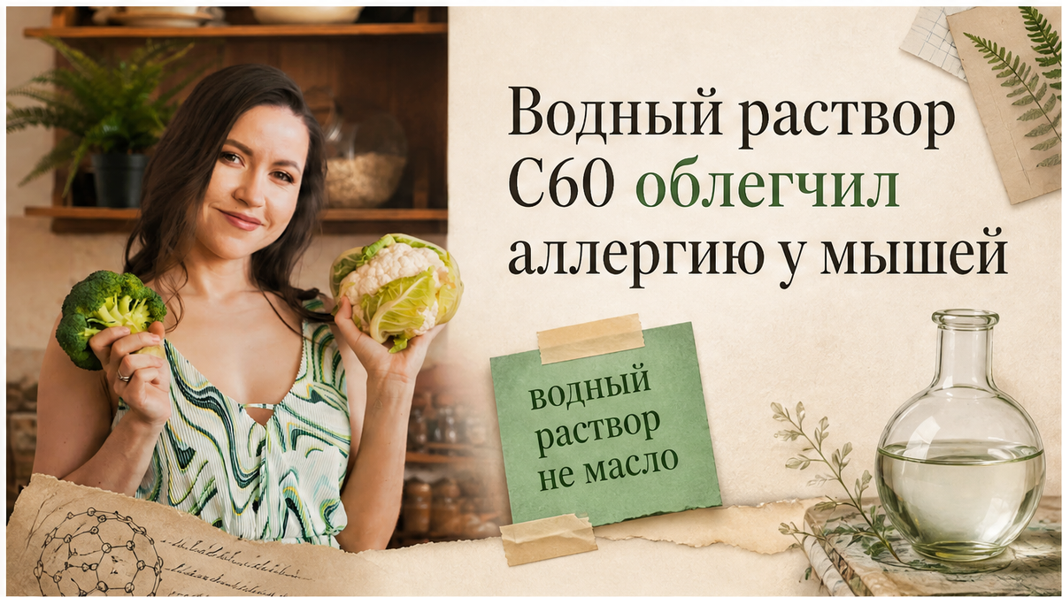 Доклиника водной дисперсии C60 при пищевой аллергии: итоги опыта на мышах