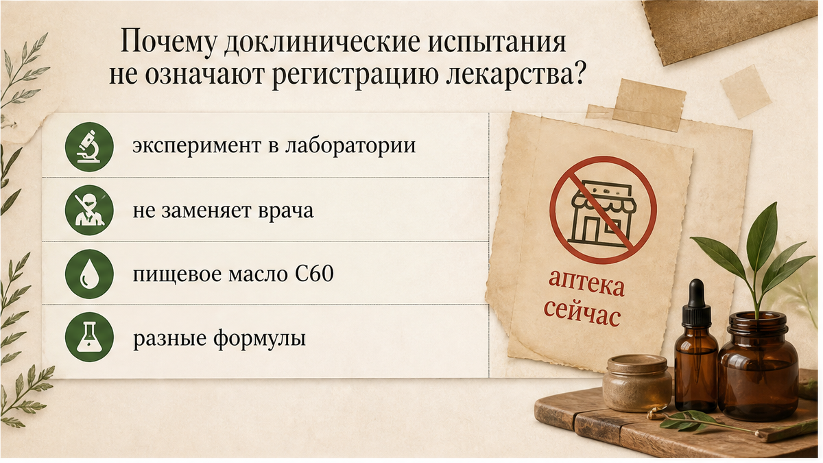 Таблица: доклиника на мышах не равна зарегистрированному лекарству
