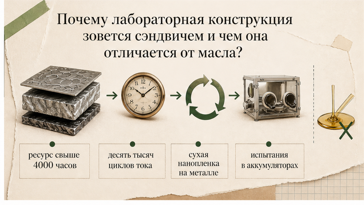 Схема: чем лабораторный сэндвич на металле отличается от пищевого масла C60